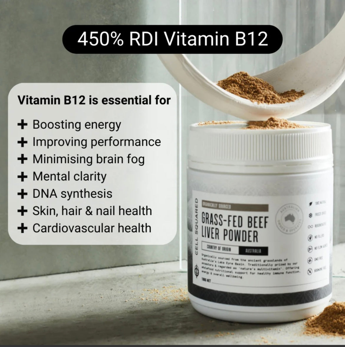 Cell Squared Organic Grass - Fed Beef Liver Powder