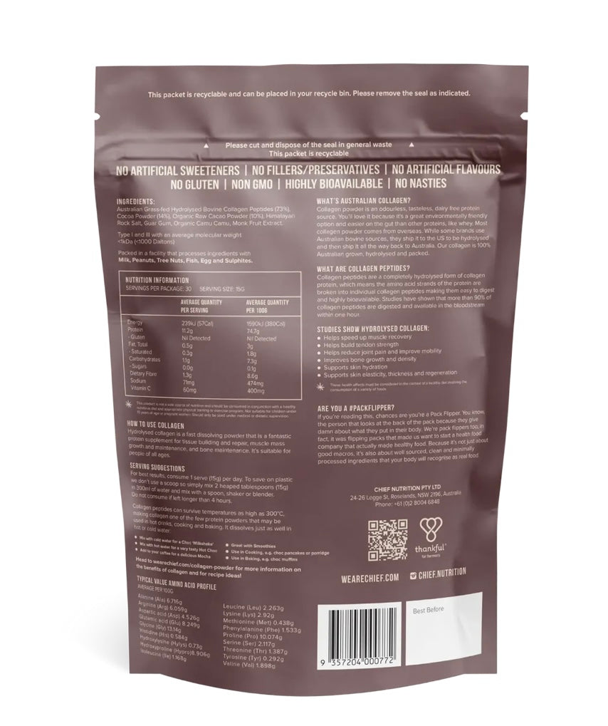 Chief - Grass- fed Collagen Protein Dark Chocolate