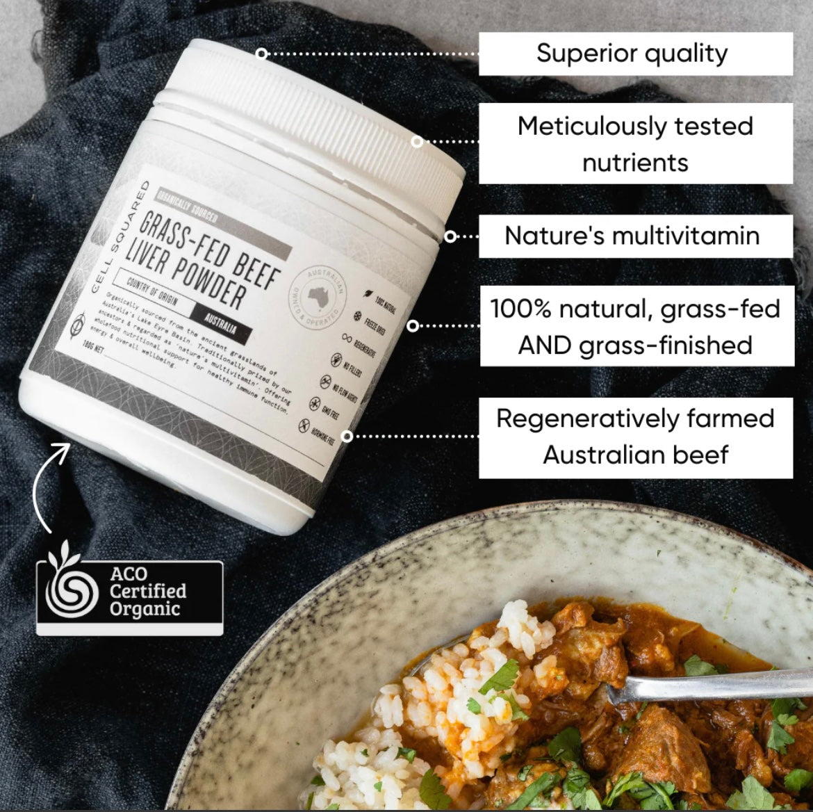 Cell Squared Organic Grass - Fed Beef Liver Powder