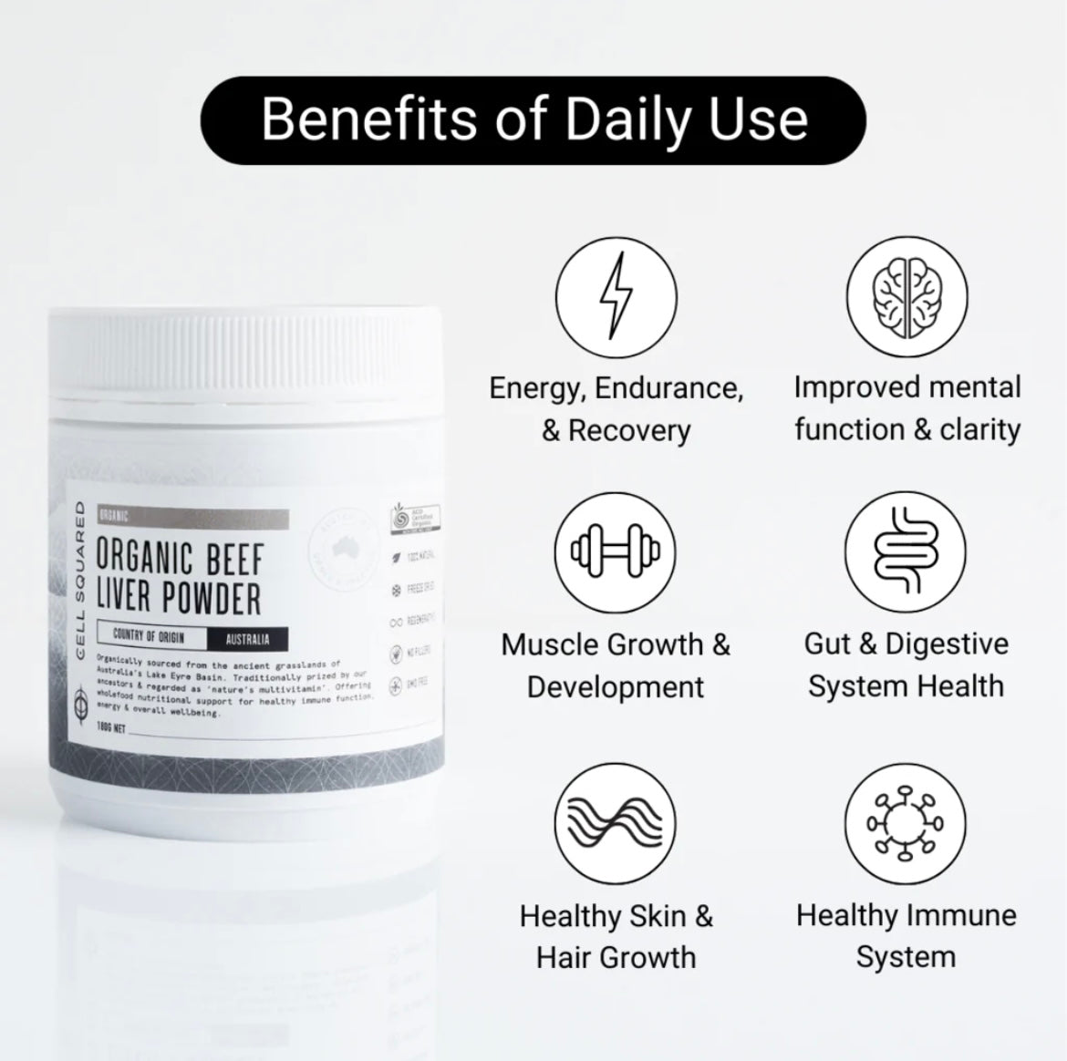 Cell Squared Organic Grass - Fed Beef Liver Powder